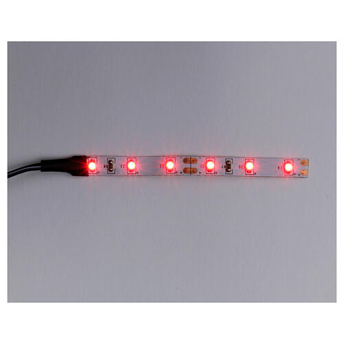 Fita 6 lâmpadas LED luz vermelha para artigos da linha Frisalight - 0,8x8 cm 1