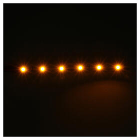 Fita 6 lâmpadas LED luz amarela para artigos da linha Frisalight - 0,8x8 cm
