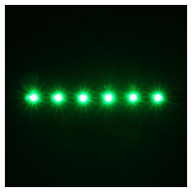 Tira de 6 LED cm. 0.8x8 cm. verde Frisalight
