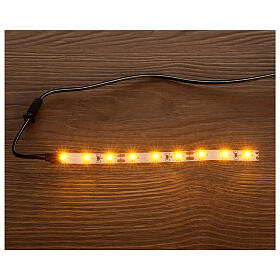 Fita 9 lâmpadas LED luz amarela para artigos da linha Frisalight - 0,8x12 cm
