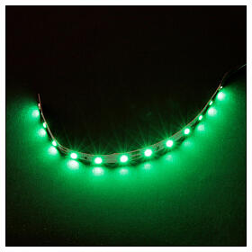 Tira de 12 LED cm. 0.8x16 cm. verde Frisalight