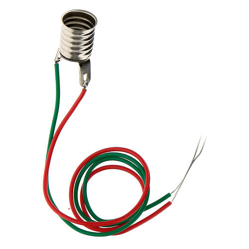 Portalámpara E10 para bombillas micromignon C11 cable pelado 1