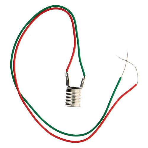 Portalámpara E10 para bombillas micromignon C11 cable pelado 2