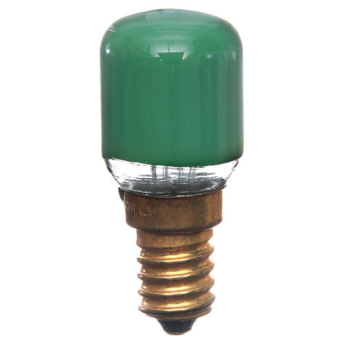 Lampada 15W verde E14 per illuminazione presepi 1