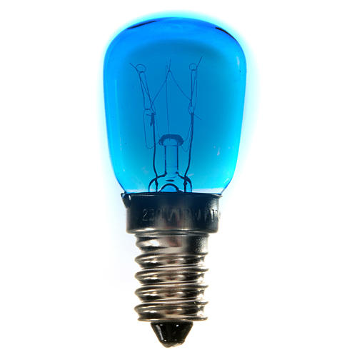 Żarówka E14 niebieska 15W do oświetlenia szopki 1