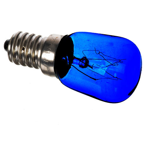Żarówka E14 niebieska 15W do oświetlenia szopki 3