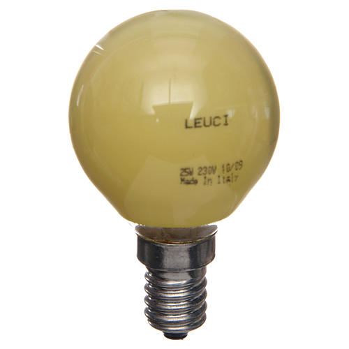 Gelbe Glühbirne 25W E14 für Krippenbeleuchtung 1