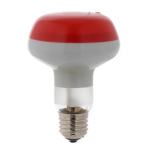 Ampoule réflecteur R80 lumière diffuse 60W E27 rouge 1