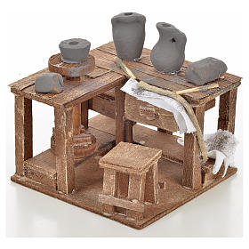 Neapolitan Nativity scene accessory, ceramist's table 9x9x6cm