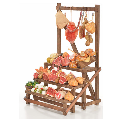 Nativity accessory, cold meat seller's stall 20x22x40cm 2