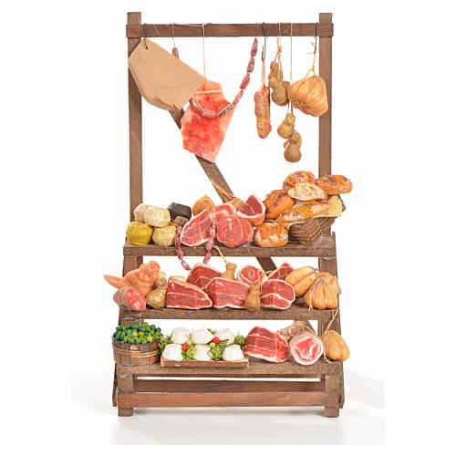 Nativity accessory, cold meat seller's stand 20x22x40cm 1