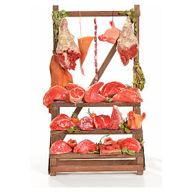 Aliments en miniature: Banc du boucher en cire en miniature 20x22x40cm Aliments en miniature: Banc du boucher en cire en miniature 20x22x40cm