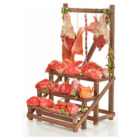 Aliments en miniature: Banc du boucher en cire en miniature 20x22x40cm Aliments en miniature: Banc du boucher en cire en miniature 20x22x40cm