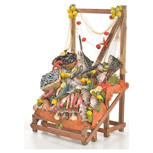 Nativity accessory, fishmonger's stand 20x22x40cm 2