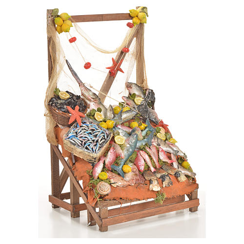 Nativity accessory, fishmonger's stand 20x22x40cm 4