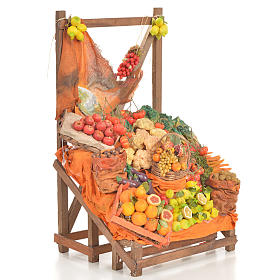 Lebensmittel-Miniaturen: Früchthändler Stand aus Harz 20x22x40cm Lebensmittel-Miniaturen: Früchthändler Stand aus Harz 20x22x40cm