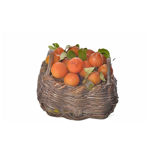 Panier oranges en cire pour crèche 4,5x5,5x6 3