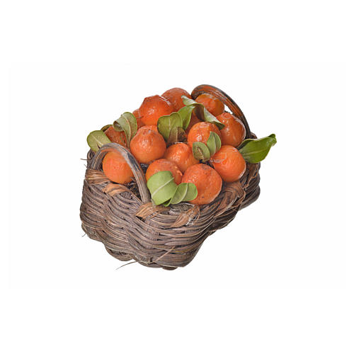Nativity accessory, orange basket in wax, 4.5x5.5x6cm 2