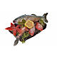 Mini panier poissons et étoile de mer cire crèche 10x7x8cm s2