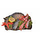 Korb mit Fisch und Krabben aus Harz 10x7x8cm s1