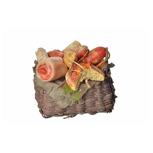 Nativity accessory, cold meat basket in wax, 10x7x8cm 3