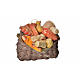 Nativity accessory, cold meat basket in wax, 10x7x8cm s1
