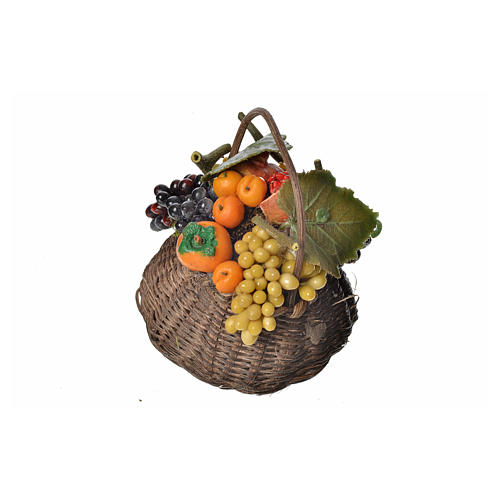 Nativity accessory, fruit basket in wax, 10x7x8cm 2