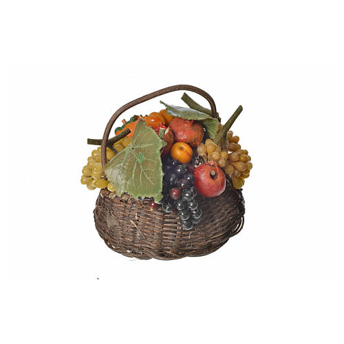 Nativity accessory, fruit basket in wax, 10x7x8cm 3