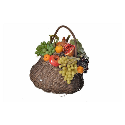 Nativity accessory, persimmon basket in wax, 10x7x8cm 1