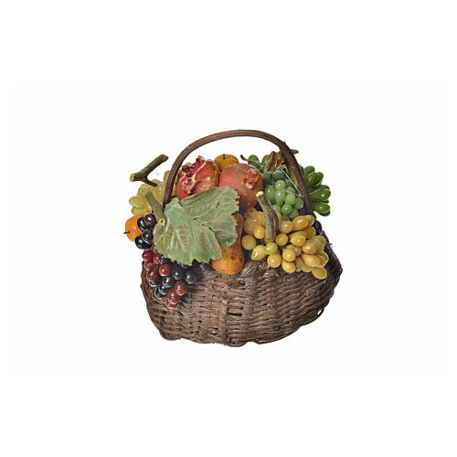 Nativity accessory, persimmon basket in wax, 10x7x8cm 2