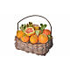 Korb mit Orangen aus Wachs 10x7x8cm s3