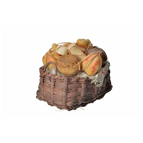 Nativity accessory, cheese basket in wax, 10x7x8cm 2