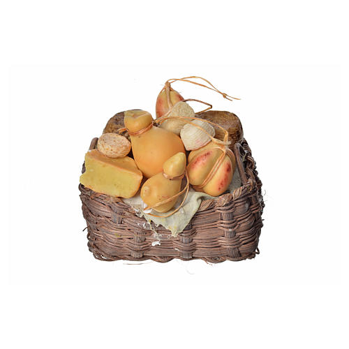 Nativity accessory, cheese basket in wax, 10x7x8cm 3