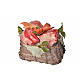 Korb mit Fleisch aus Wachs 10x7x8cm s3