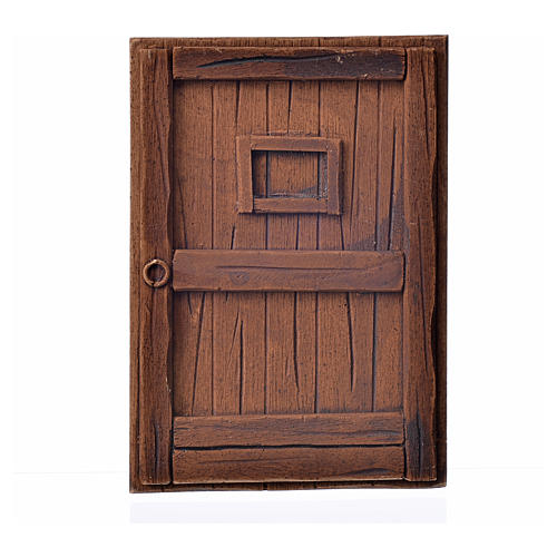 Drzwi z gipsu kolor ciemnego drewna 10x7 cm 1