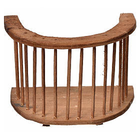 Nativity accessory, wooden round balcony, 7x8.5x5cm