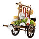 Neapolitan Nativity accessory, cheese cart in wood and terracott s5