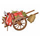 Neapolitan Nativity accessory, meat cart in wood and terracotta s1