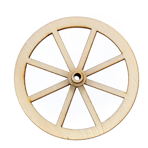 Rad für Krippe aus Holz 8cm 1