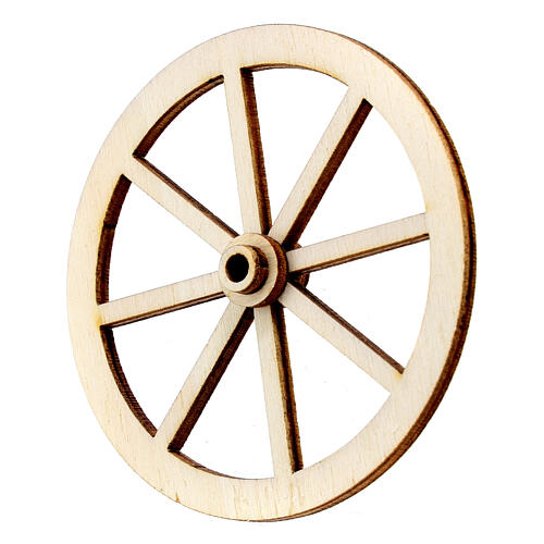 Rad für Krippe aus Holz 8cm 2