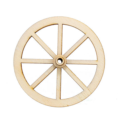 Rad für Krippe aus Holz 8cm 4