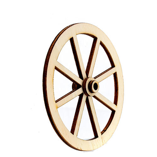 Nativity accessory, wooden wheel, diam. 8cm 3