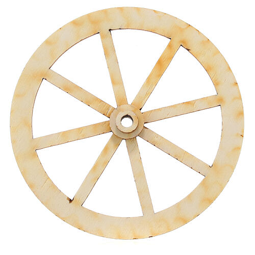 Rad für Krippe aus Holz 10cm 3