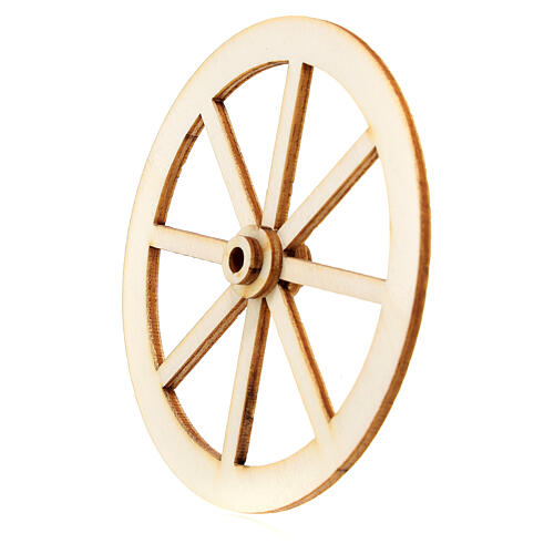 Mini roue bois pour crèche 10cm 2