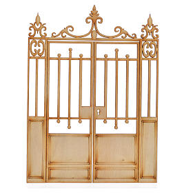 Nativity accessory, wooden gate, 2 doors 16.5x12cm