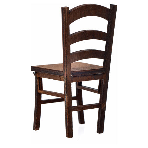 Nativity accessory, wooden chair 7.5x3.5x3.5cm 2