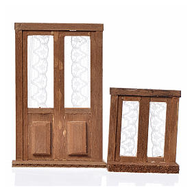 Okna drewniane szopka 2 sztuki 9x6 i 5x4.5