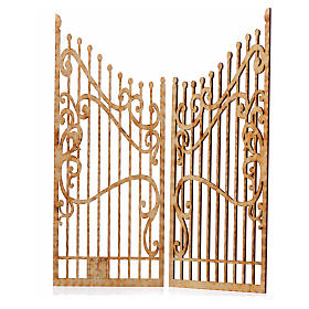 Nativity accessory, wooden gate with 2 doors, 25x20cm