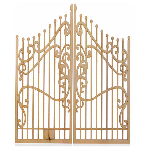 Nativity accessory, wooden gate with 2 doors, 25x20cm 1