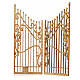 Portão decorado presépio madeira 2 portas 25x20 cm s2